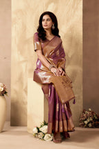 Jyoti Fashion Women's Wine Silk Zari Woven Saree with Blouse - Distacart