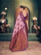 Jyoti Fashion Women's Light Purple Silk Zari Woven Saree with Blouse - Distacart