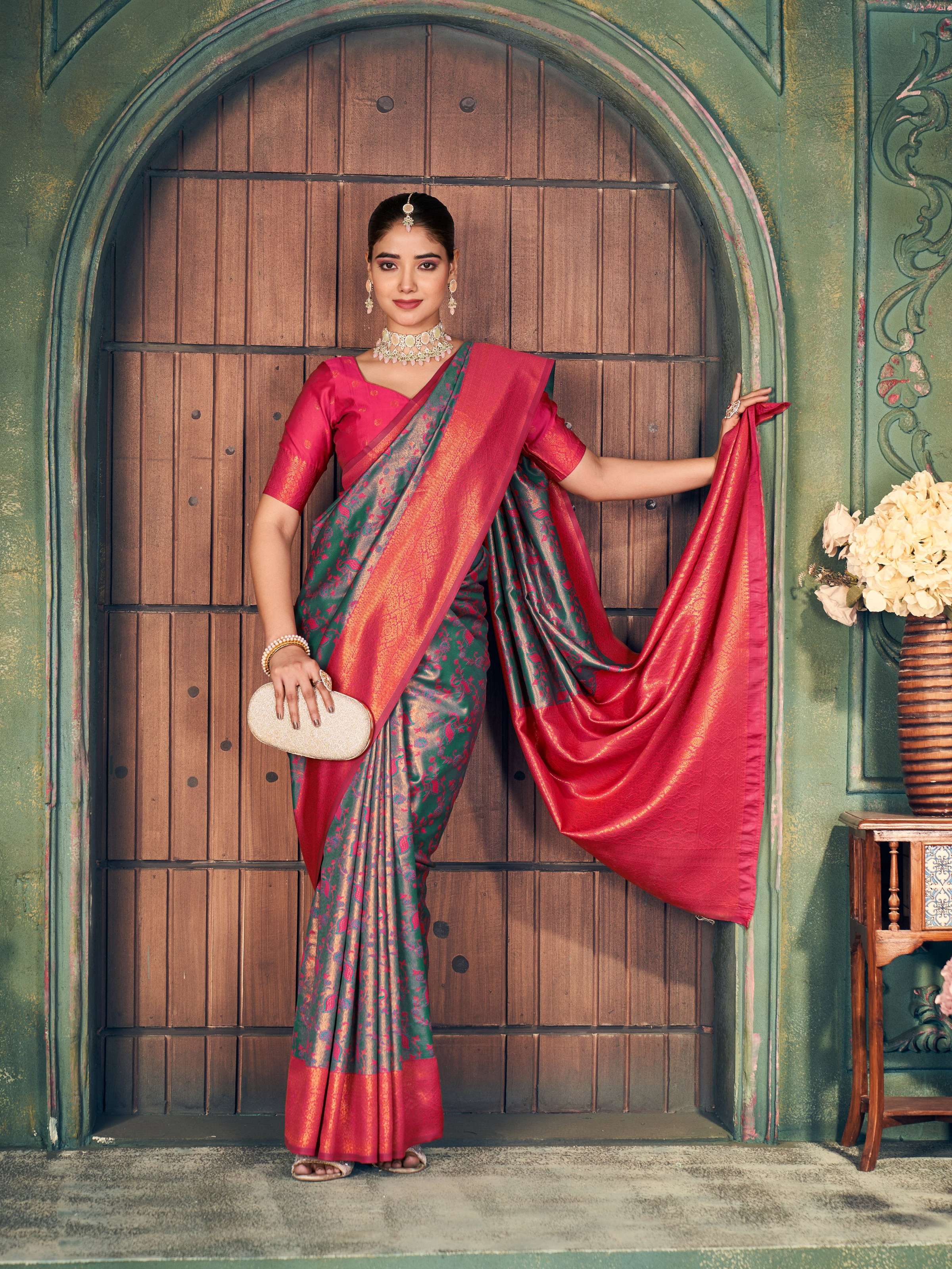 Jyoti Fashion Women's Grey Silk Zari Woven Saree with Blouse - Distacart