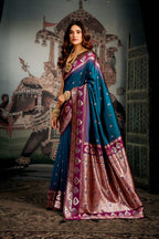 Jyoti Fashion Women's Morpich Soft Silk Zari Woven Saree with Blouse - Distacart
