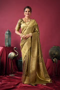 Jyoti Fashion Women's Mehendi Tissue Silk Zari Woven Saree with Blouse - Distacart