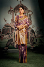 Jyoti Fashion Women's Wine Premium Soft Silk Zari Woven Saree with Blouse - Distacart
