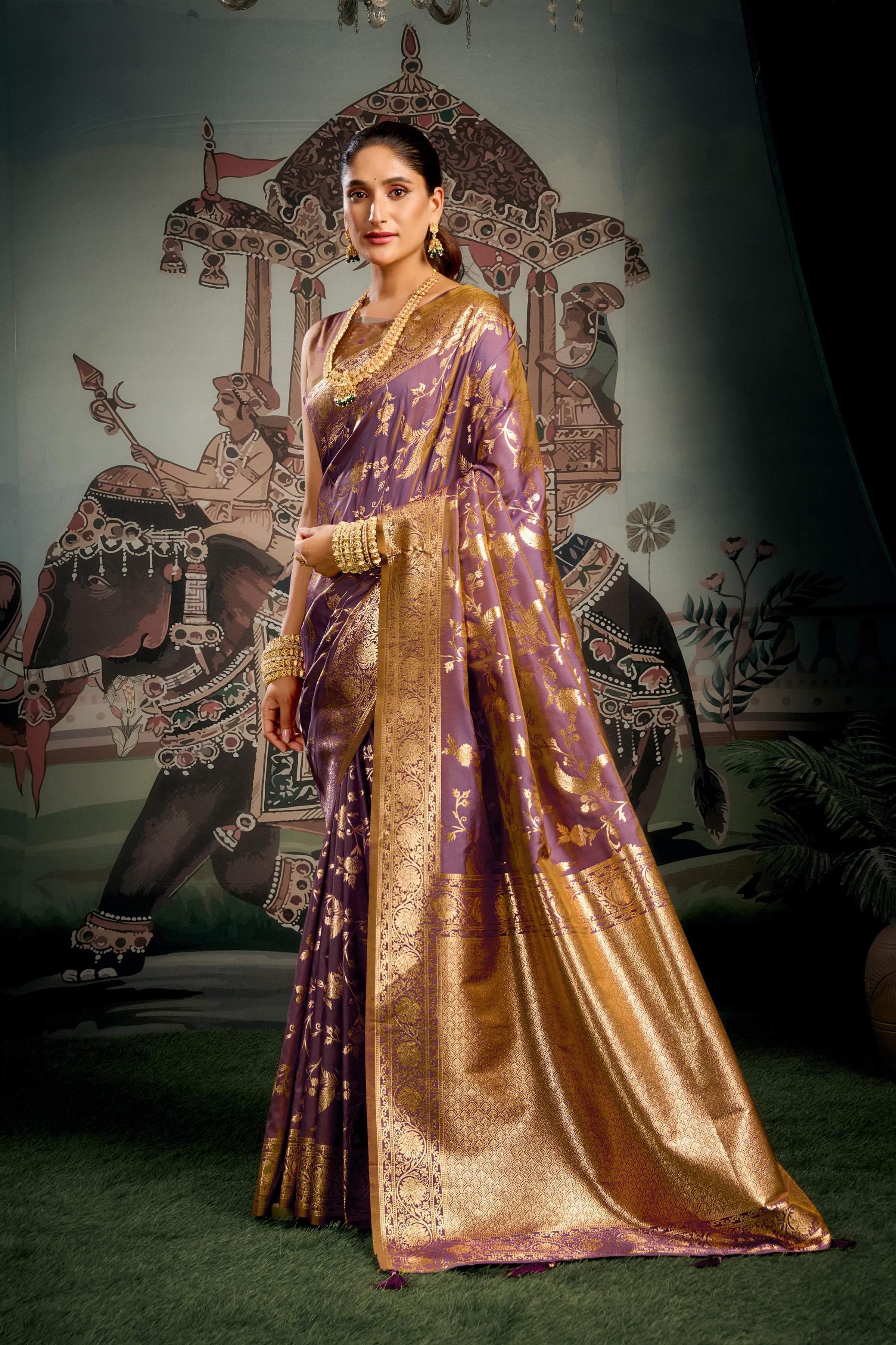 Jyoti Fashion Women's Wine Premium Soft Silk Zari Woven Saree with Blouse - Distacart