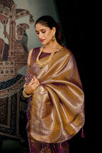 Jyoti Fashion Women's Wine Premium Soft Silk Zari Woven Saree with Blouse - Distacart