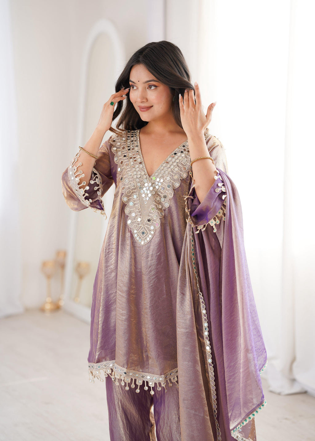 Jyoti Fashion Purple Fendy Embroidered Designer Kurta Set With Dupatta - Distacart