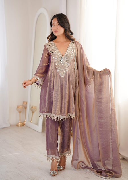 Jyoti Fashion Purple Fendy Embroidered Designer Kurta Set With Dupatta
