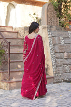 Jyoti Fashion Pink Faux Blooming Embroidered Anarkali Set With Dupatta