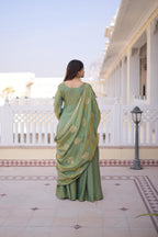Jyoti Fashion Sea Green Fendi Crush Zari Embroidered Sharara Set with Dupatta