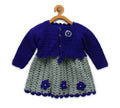ChutPut Hand knitted Crochet Princess Wool Dress For Baby Girls - Blue