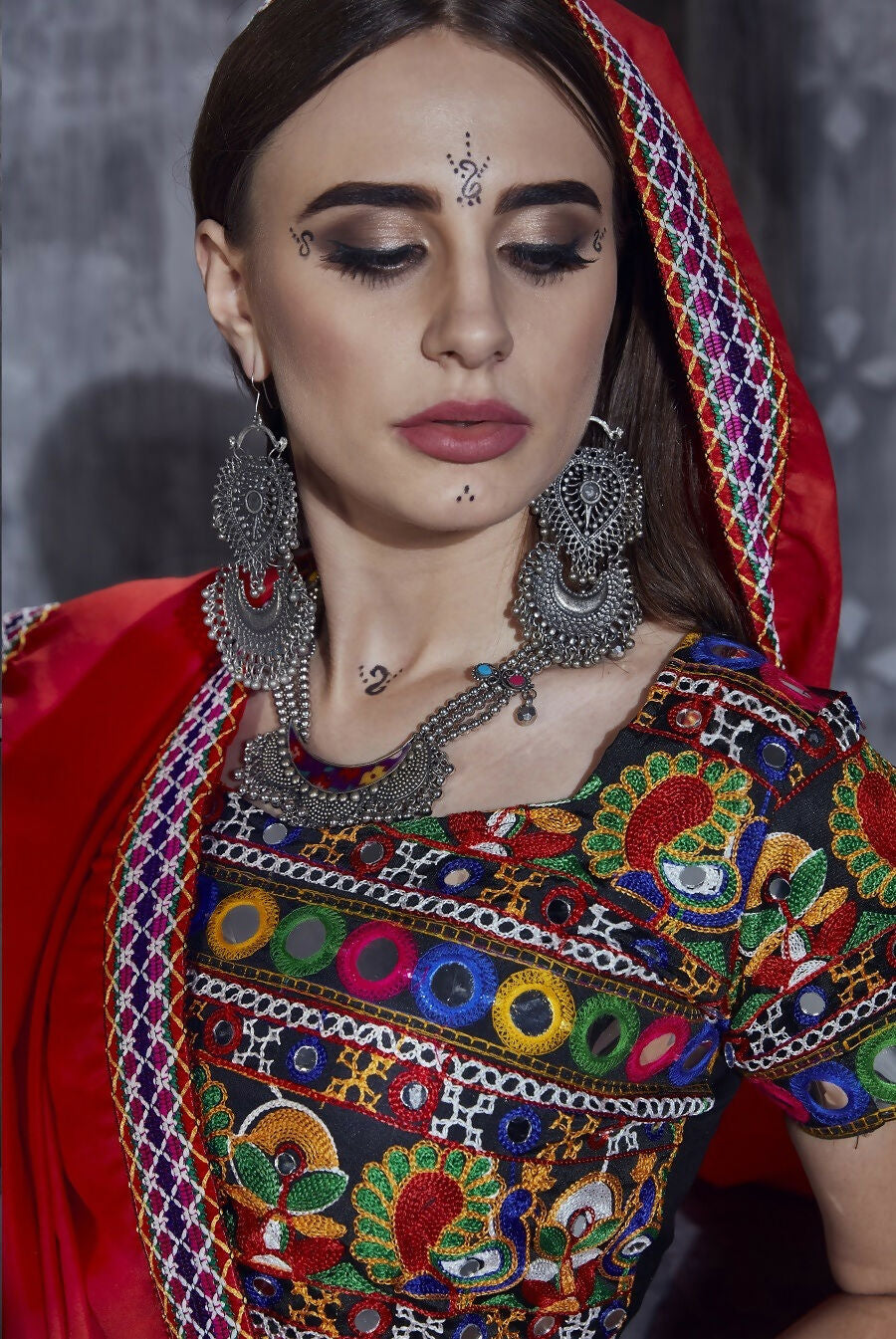 AI Fashion Black Art Silk Designer Navratri Lehenga Choli Collection