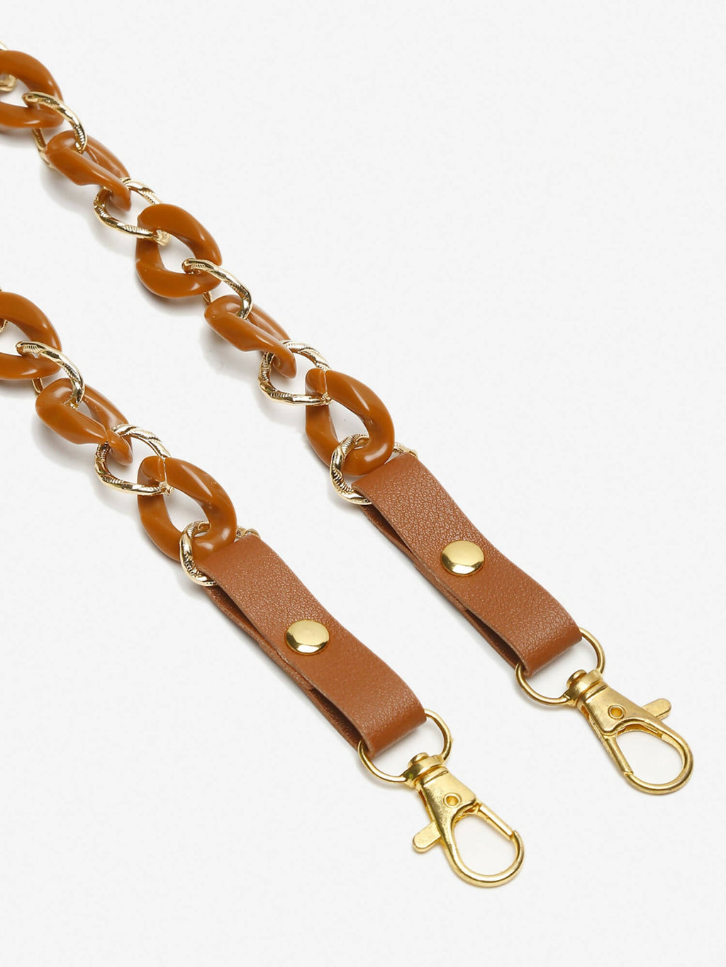Women's Pack Of 2 Brown Gold Toned Beaded Mask Chains - Ruby Raang - Distacart