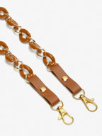 Women's Pack Of 2 Brown Gold Toned Beaded Mask Chains - Ruby Raang - Distacart