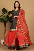 Joban Fashion Black Silk Lehenga Set