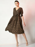 Myshka Women's Multi Empire Printed Dress - Distacart