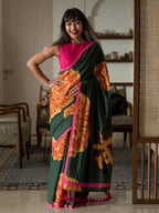 Suta Multi Color Floral Pure Cotton Saree