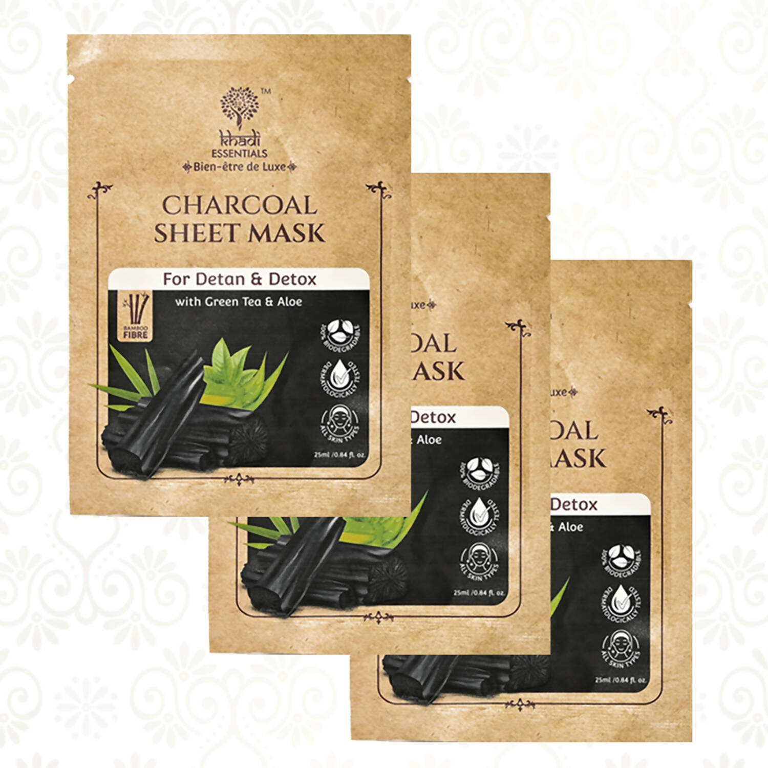 Khadi Essentials Charcoal Serum Sheet Mask