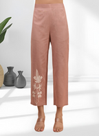 Joban Fashion Powder Pink Cotton, Linen Embroidered Readymade Cord Set - Distacart