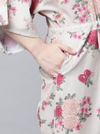 Ahalyaa Womens Beige Crepe Digital Floral Print Jumpsuit - Distacart