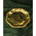 Spillbox Gold-Toned Brass Engraved Zig Zag Thali Pooja Essential