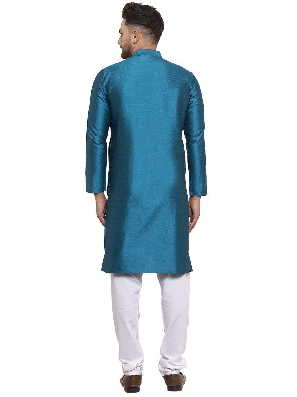 Jompers Men's Peacock Jacquard Kurta Payjama Sets