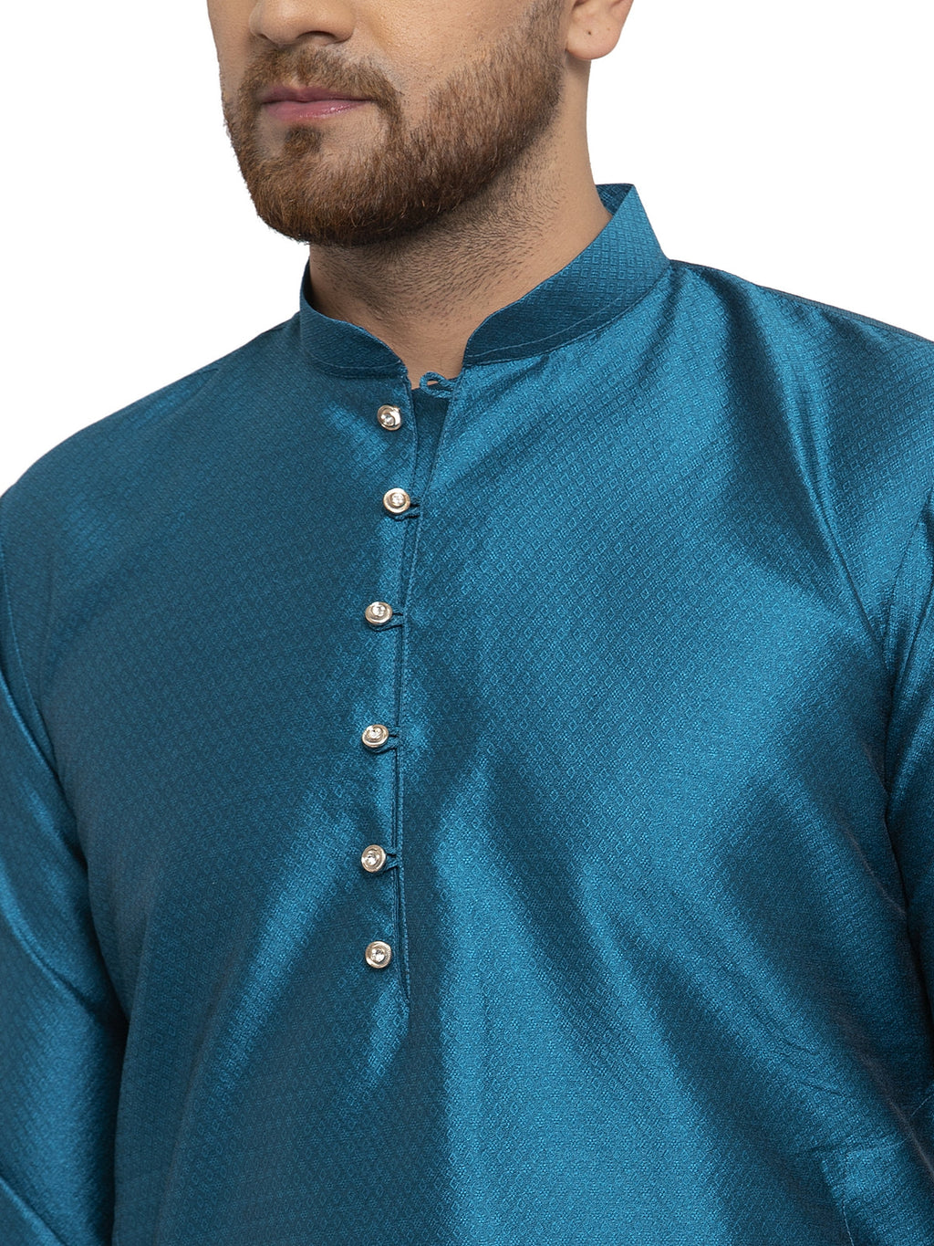 Jompers Men's Peacock Jacquard Kurta Payjama Sets