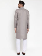 Jompers Men Grey & White Solid Kurta Only - Distacart