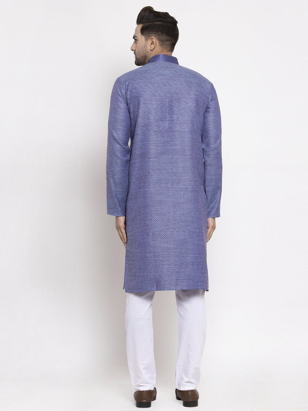 Jompers Men Blue Embroidered Kurta Only - Distacart