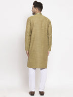 Jompers Men Olive Green Embroidered Kurta with Pyjamas - Distacart
