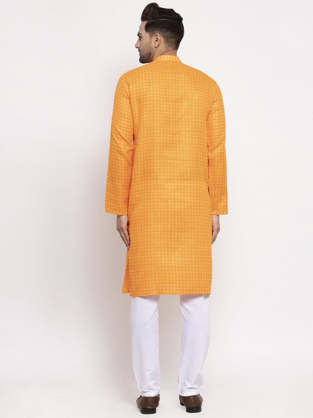 Jompers Men's Beautiful Yellow Woven Kurta Payjama Sets