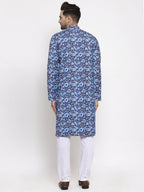 Jompers Men Blue Printed Kurta with Churidar - Distacart