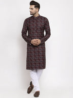Jompers Men Brown Printed Kurta Only - Distacart
