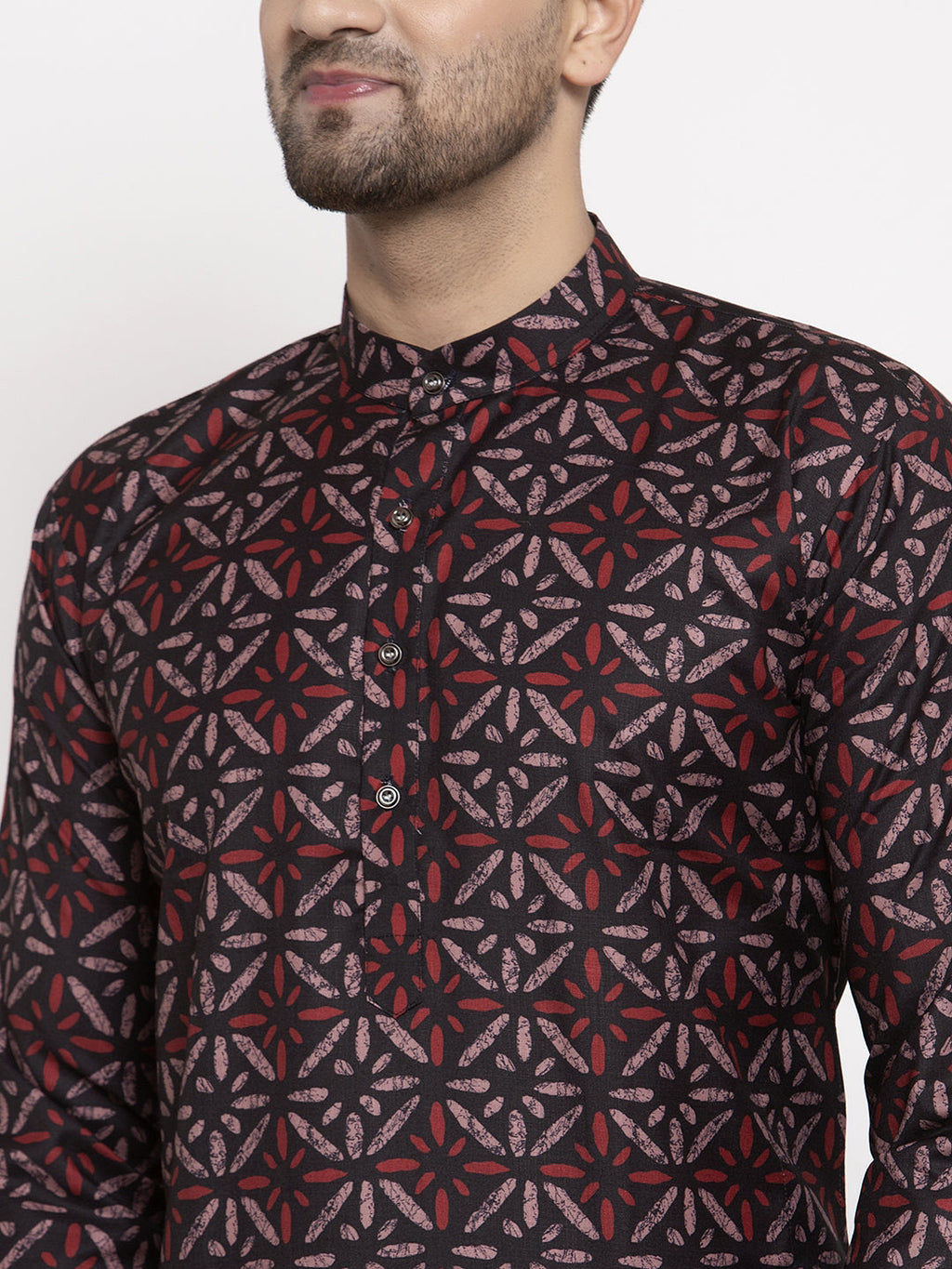 Jompers Men Brown Printed Kurta with Churidar - Distacart