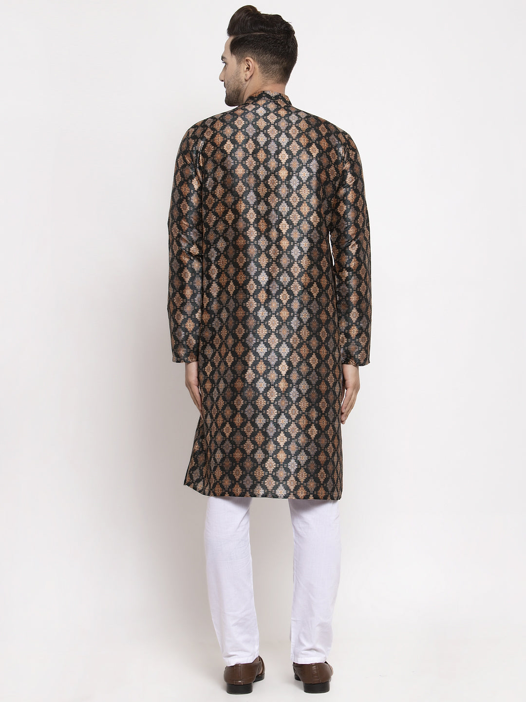 Jompers Men Black Printed Kurta with Pyjamas - Distacart