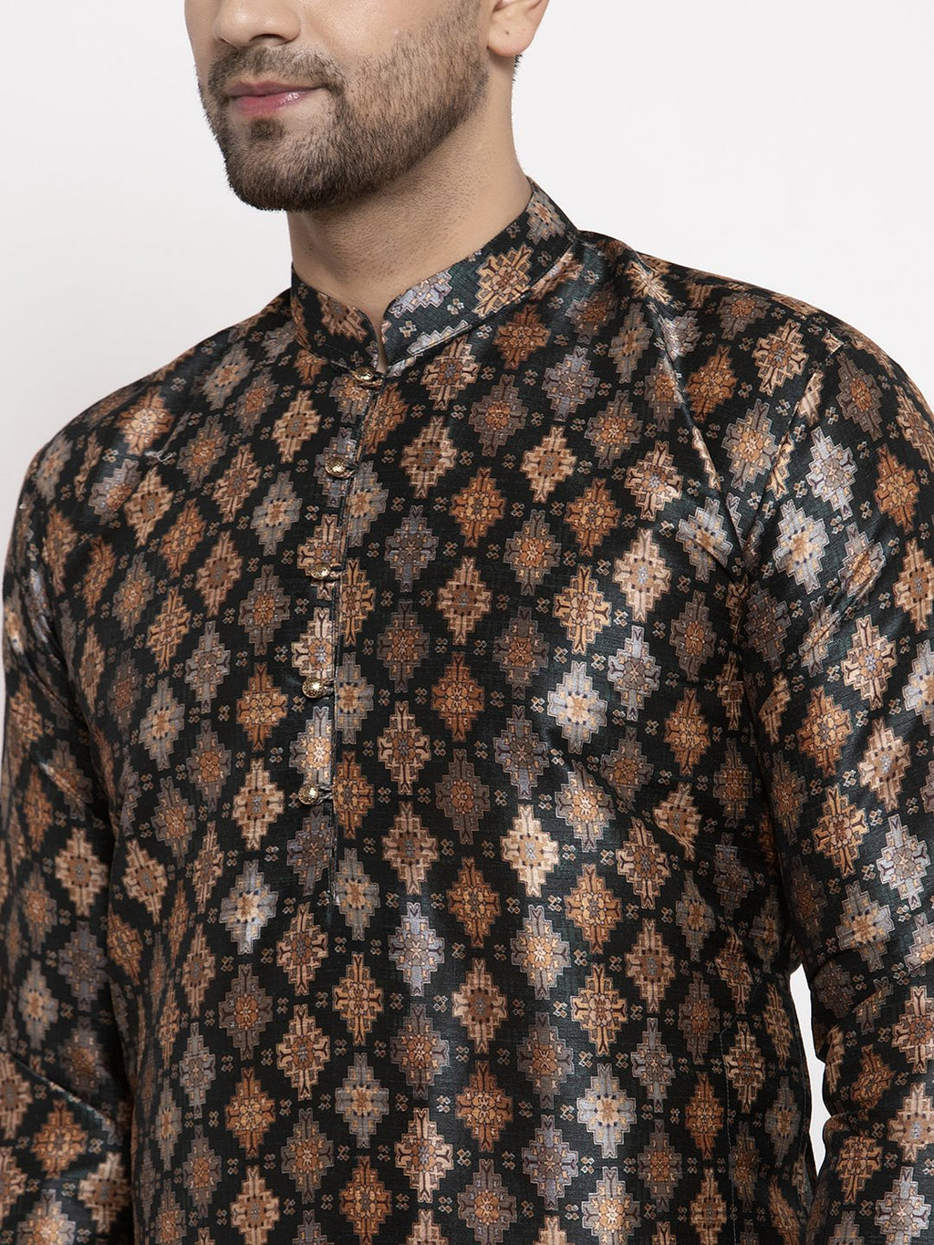 Jompers Men Black Printed Kurta Only - Distacart