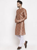 Jompers Men Golden Printed Kurta Only - Distacart