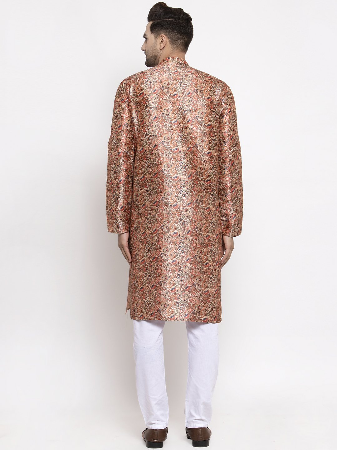 Jompers Men Golden Printed Kurta Only - Distacart