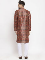 Jompers Men Multi-colour Printed Kurta with Pyjamas (Black) - Distacart