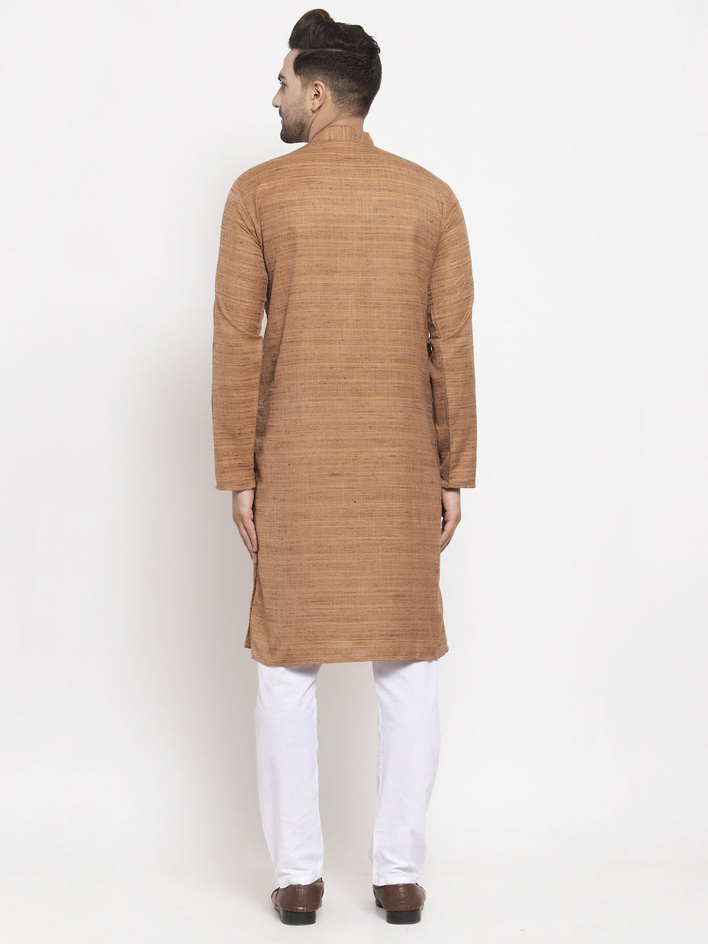 Jompers Men Brown Self Design Kurta with Pyjamas - Distacart