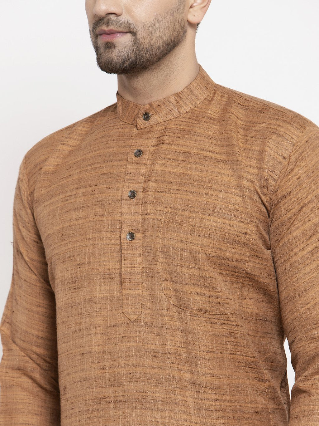Jompers Men Brown Self Design Kurta Only - Distacart