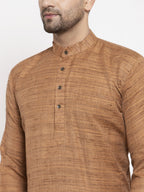 Jompers Men Brown Self Design Kurta Only - Distacart