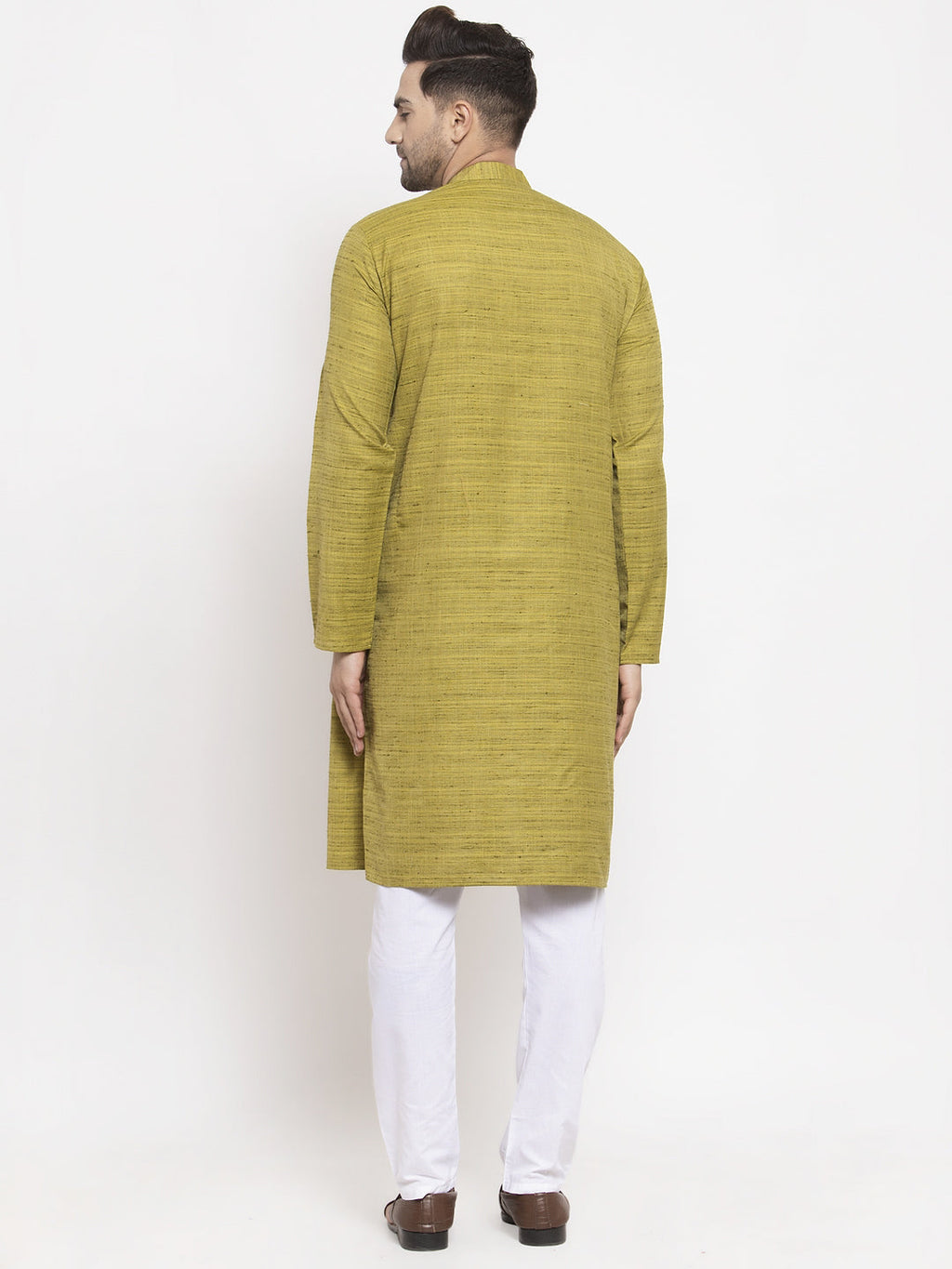 Jompers Men Green Self Design Kurta with Pyjamas - Distacart