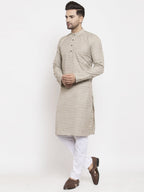 Jompers Men Grey Self Design Kurta Only - Distacart