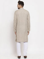 Jompers Men Grey Self Design Kurta with Pyjamas - Distacart
