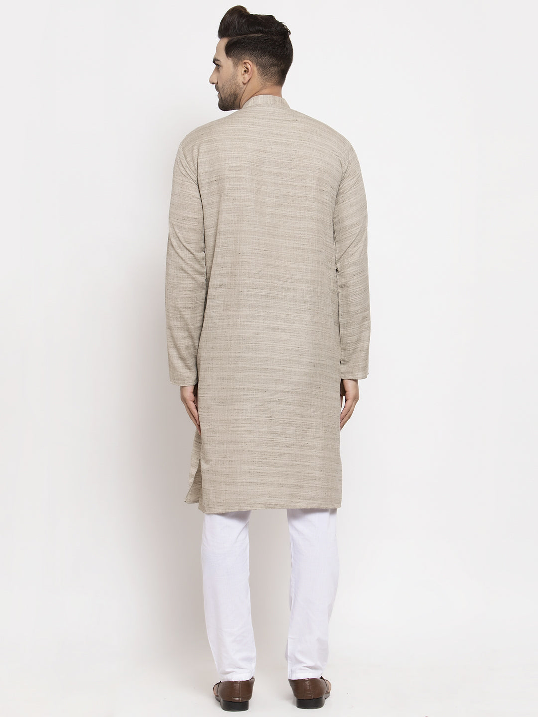 Jompers Men Grey Self Design Kurta with Pyjamas - Distacart