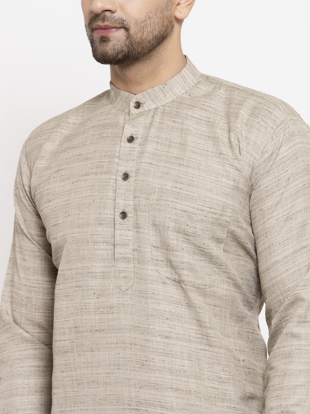 Jompers Men Grey Self Design Kurta with Pyjamas - Distacart