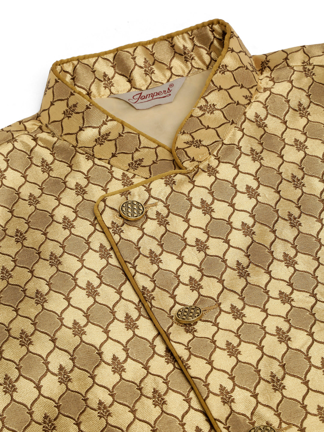 Jompers Men's Woven Design Waistcoat - Golden