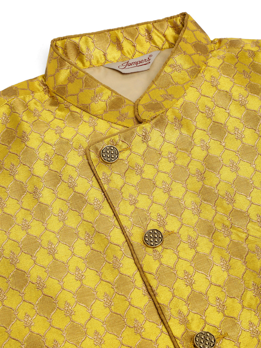 Jompers Men's Woven Design Waistcoat - Mustard
