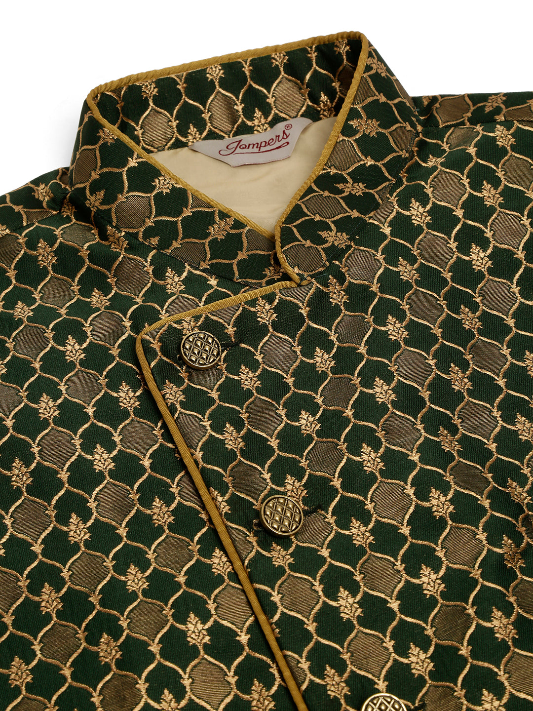Jompers Men's Woven Design Waistcoat - Olive