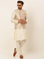 Jompers Men's Woven Design Waistcoat - Silver