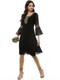 Ahalyaa Women's Black Georgette Glitter Print Kurta - Distacart